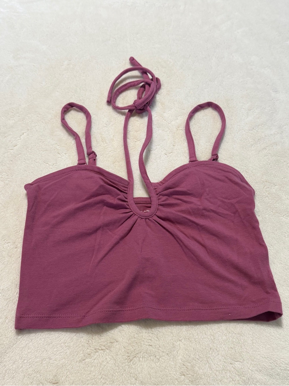 AMERICAN EAGLE PURPLE HALTER TOP WITH REMOVABLE SUPPORT STRAPS SIZE SMALL